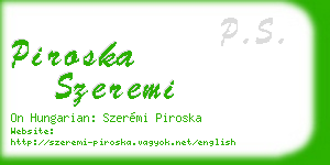 piroska szeremi business card