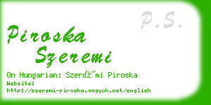 piroska szeremi business card